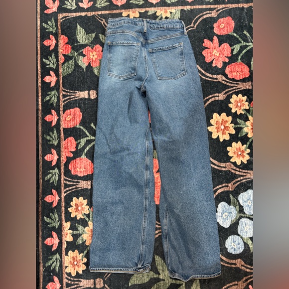 Old Navy Blue Distressed High Waist Wide Leg Jeans size 4 - Picture 2 of 4